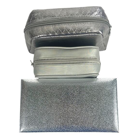 LaPrairie Cosmetic Bags (2) plus LaPrairie Silver Box (1)-Set of 3 - Picture 1 of 10